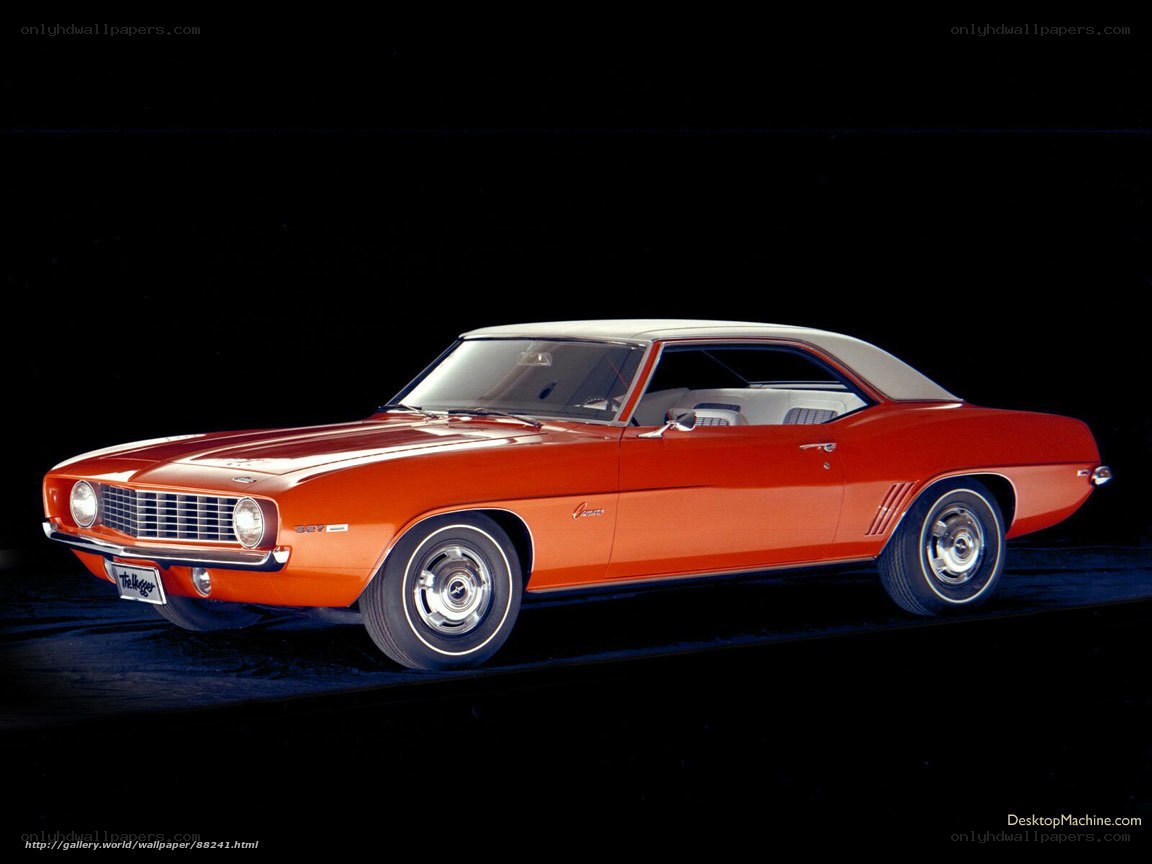 Orange classic muscle car