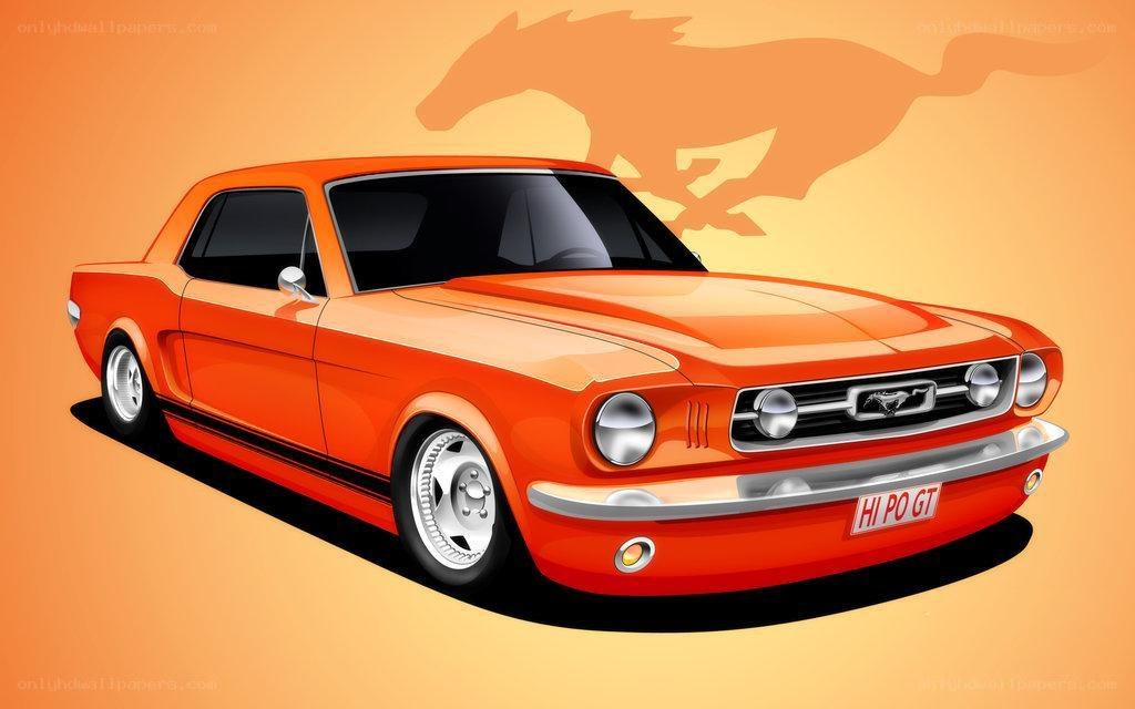 Orange classic Mustang car