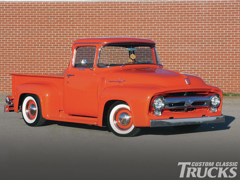 Orange Classic Pickup Truck — Calm, Afternoon