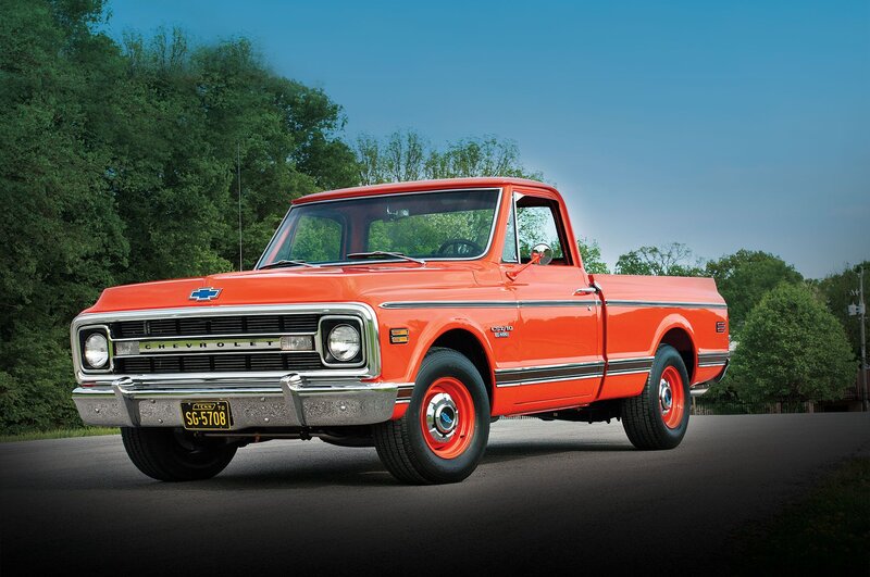 Orange Classic Pickup Truck — Dramatic