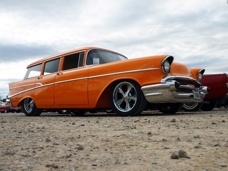 Orange Classic Station Wagon — Dramatic