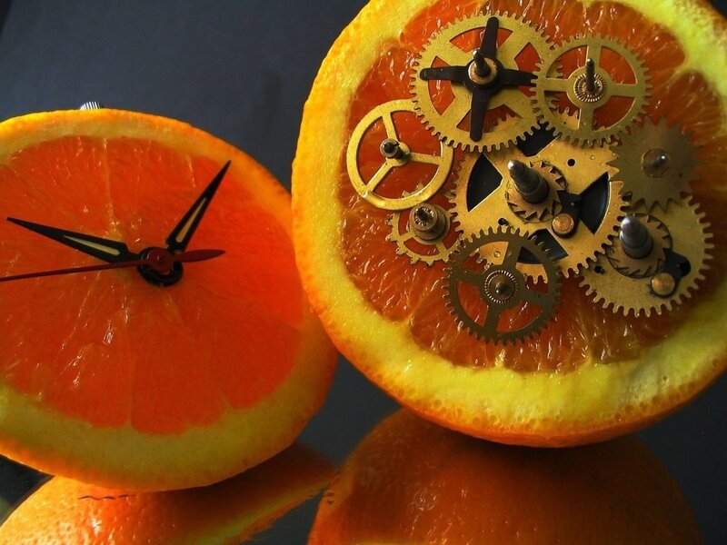 Orange Clock Slices — Dramatic