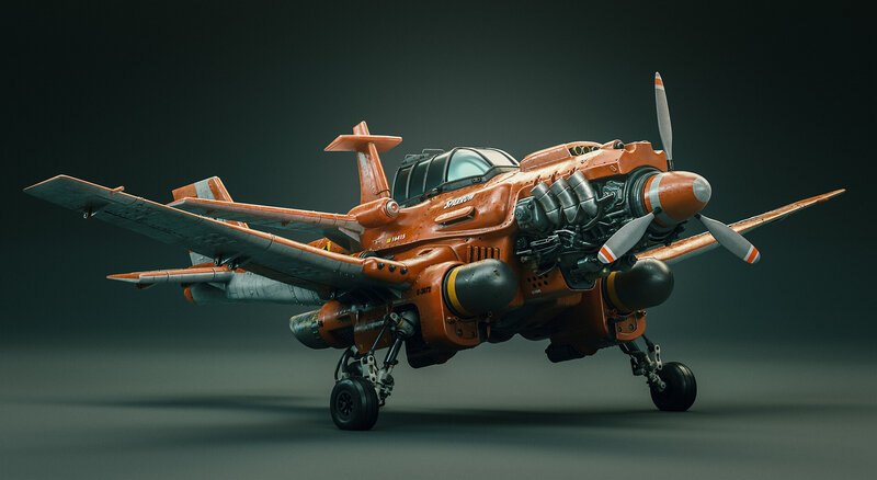 Orange Combat Aircraft