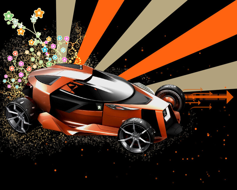 Orange Concept Car — Black