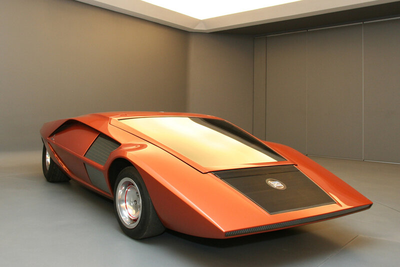 Orange concept car display