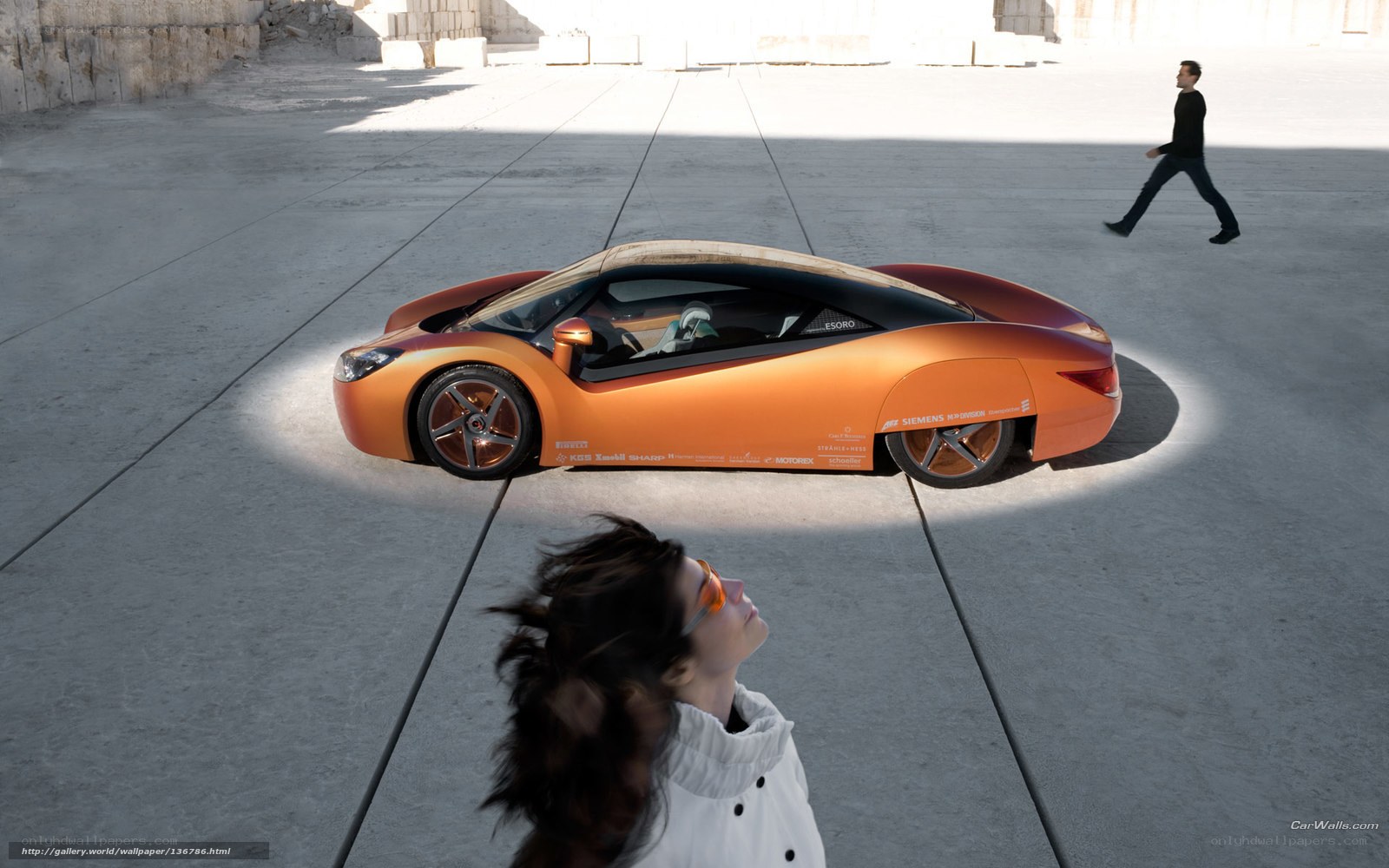 Orange concept car display