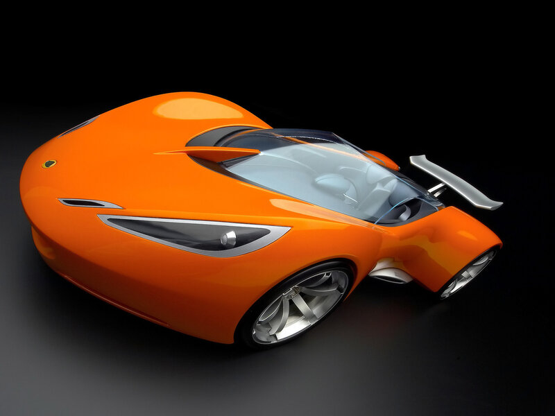 Orange Concept Car — Dramatic, 3d Render, Clear Canopy, Silver Wheels