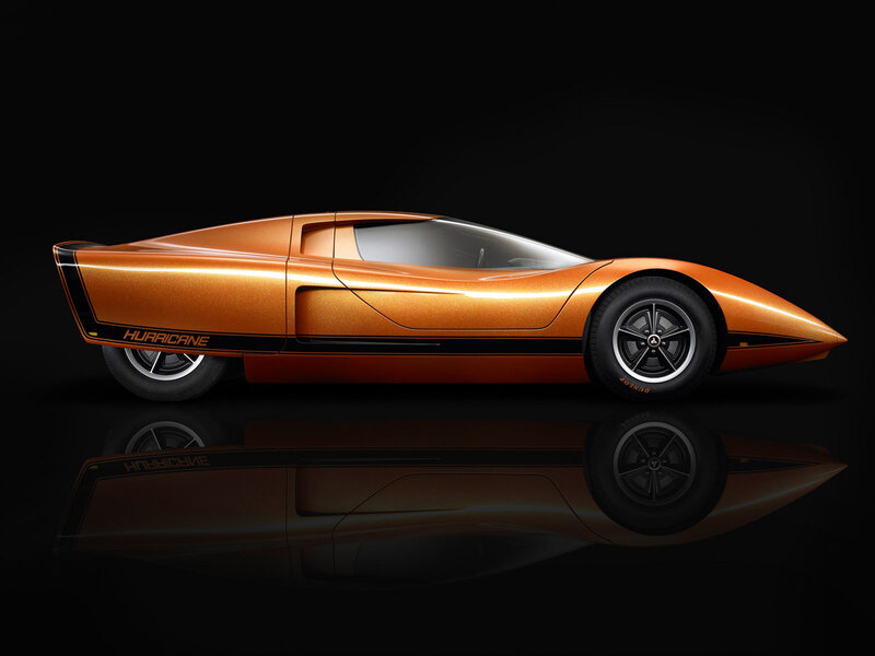 Orange Concept Car — Dramatic, 3d Render, Reflection