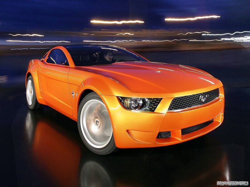 Orange Concept Car — Dramatic, Night, Photograph