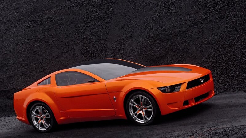 Orange Concept Car — Dramatic, Photograph, Black Gravel