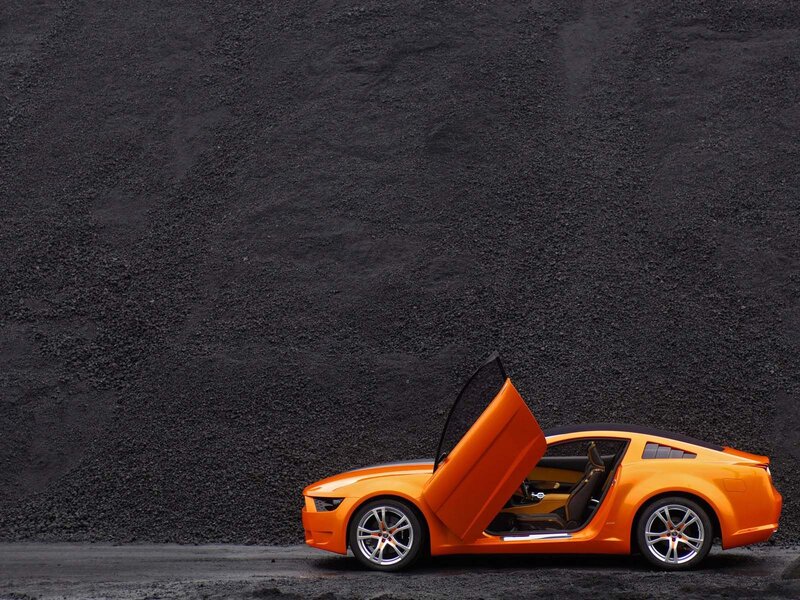 Orange Concept Car — Dramatic, Photograph, Car Door