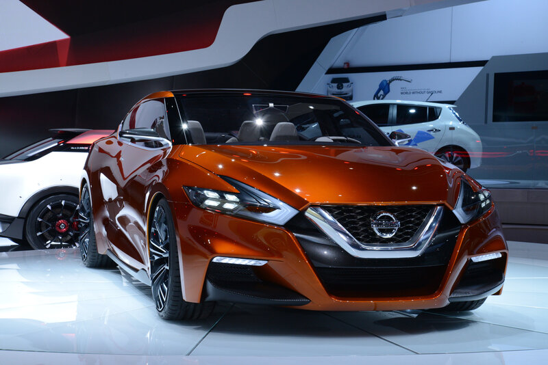 Orange Concept Car — Dramatic, Photograph, Car Show