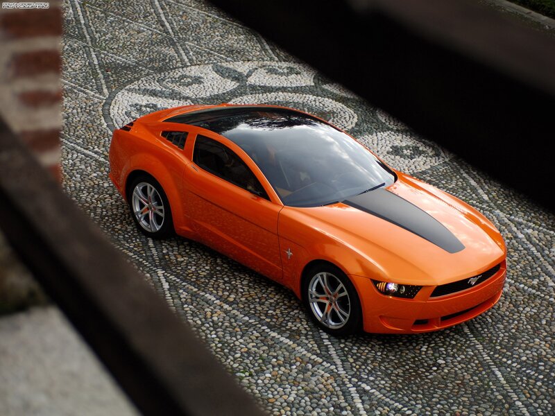 Orange Concept Car — Dramatic, Photograph, Cobblestone