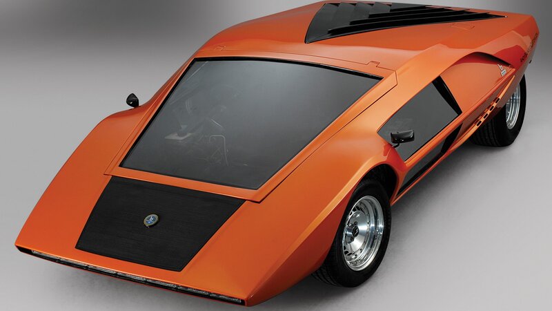 Orange Concept Car — Dramatic, Photograph, Windshield