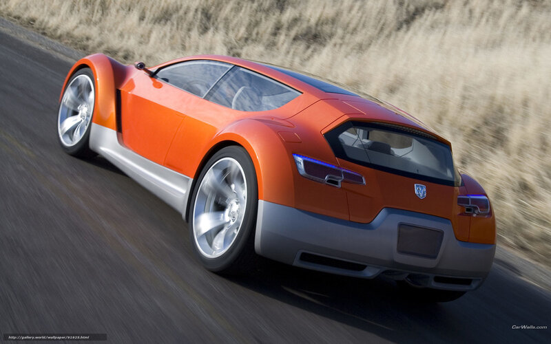 Orange Concept Car — Dynamic, Afternoon, Photograph, Road, Grass