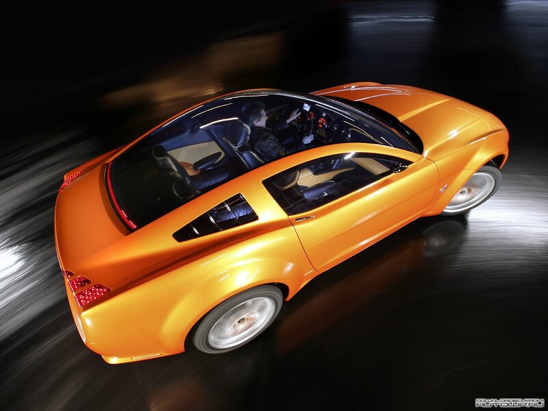 Orange Concept Car — Dynamic, Photograph, Driver
