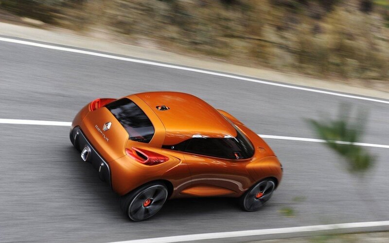 Orange Concept Car — Dynamic, Photograph, Road, Trees