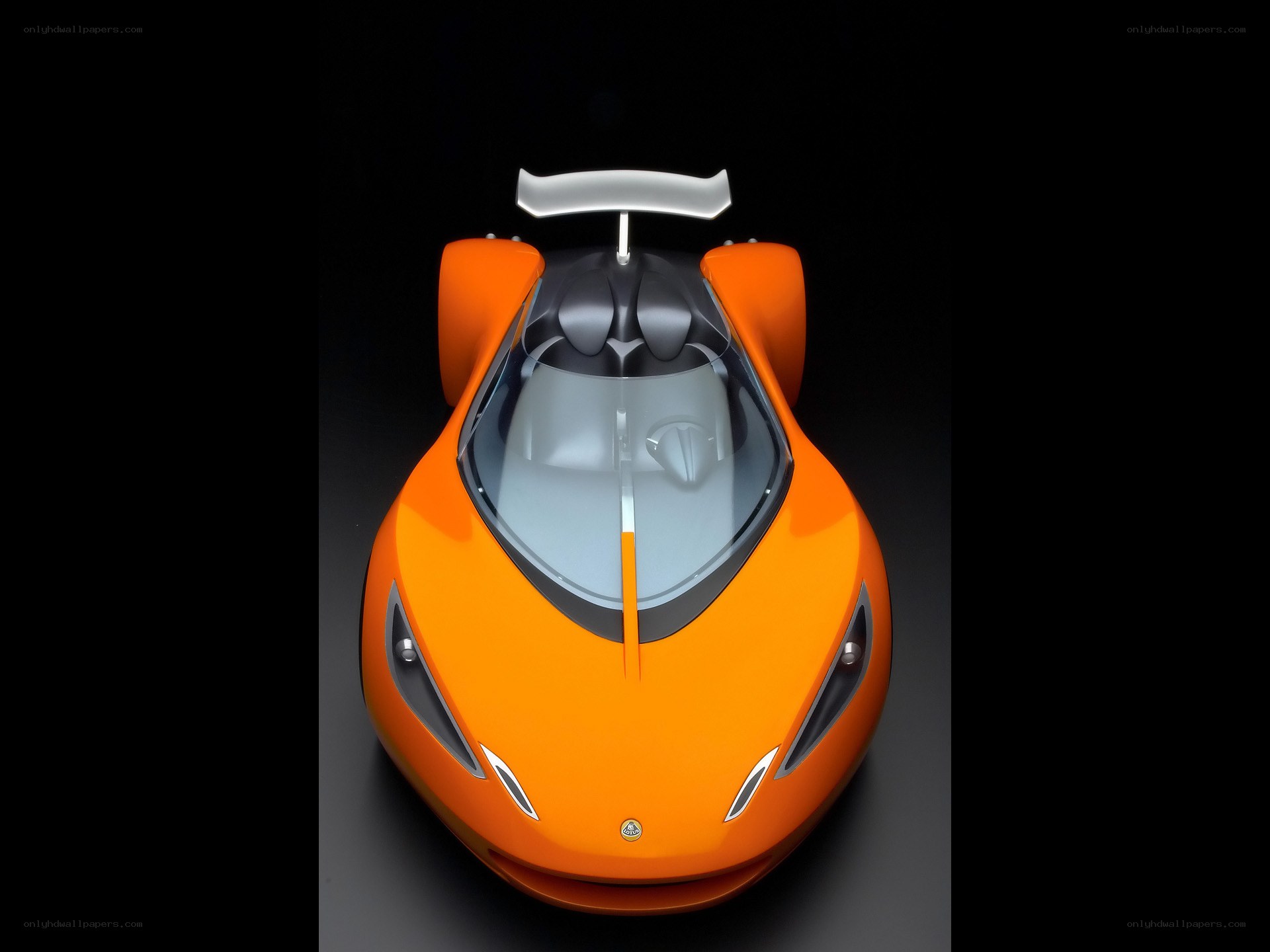 Orange concept car from above