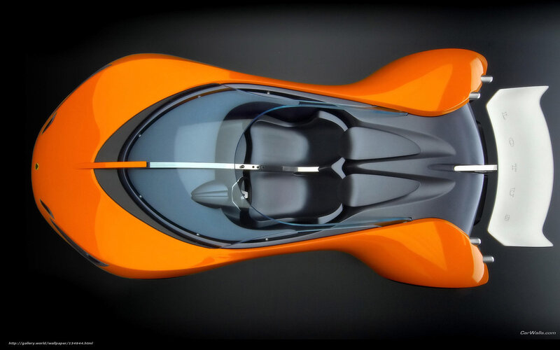 Orange Concept Car — Futuristic, 3d Render, Cockpit