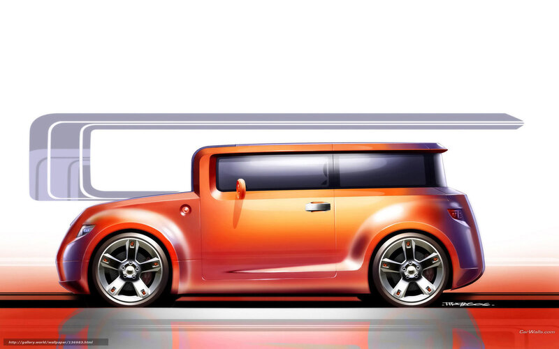 Orange Concept Car — Futuristic, Digital Art