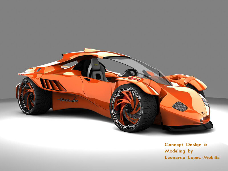 Orange Concept Car — Modern, 3d Render, Car Seat