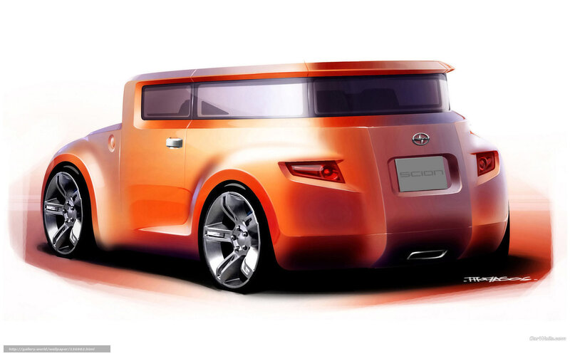 Orange Concept Car — Modern, Illustration