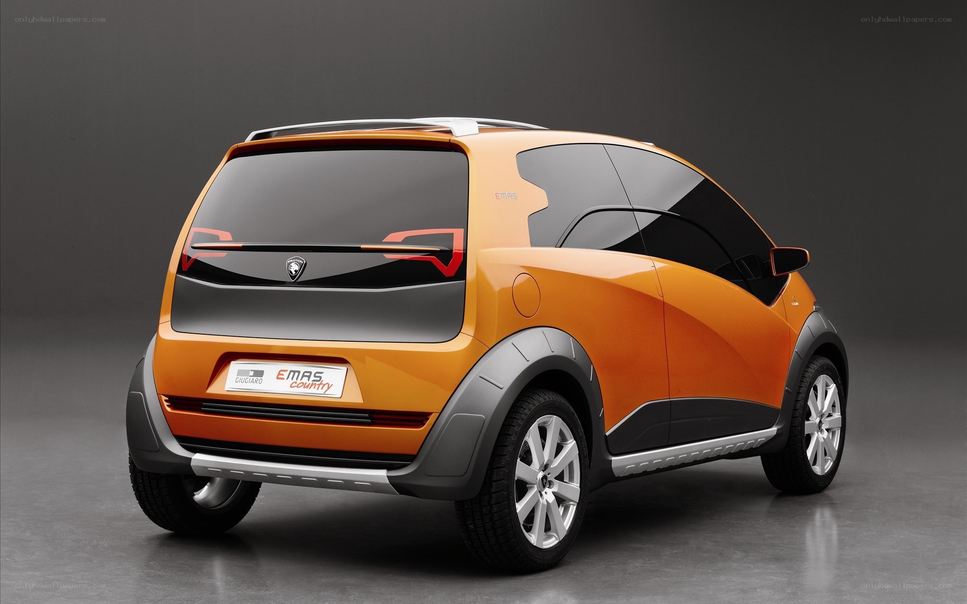 Orange concept car rear view