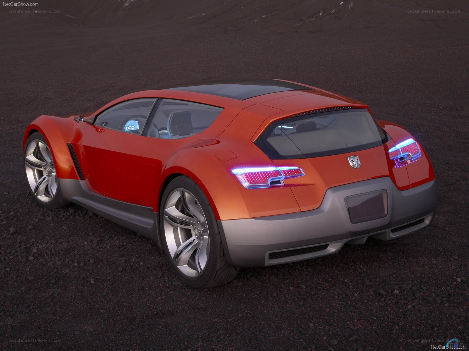 orange concept car rear view