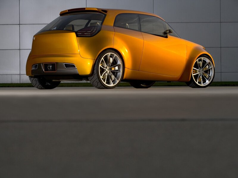 Orange concept car rear view