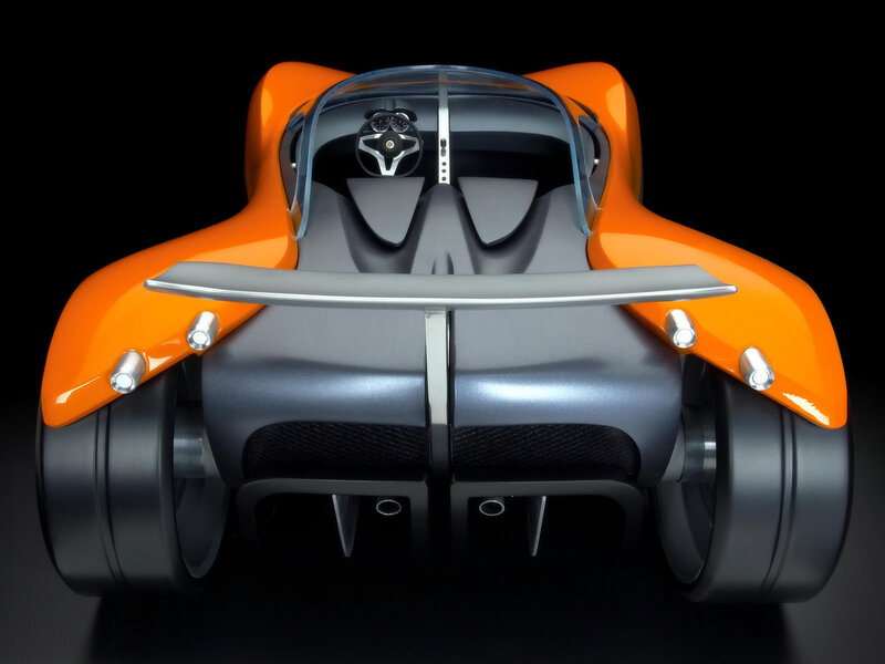 orange concept car rear view