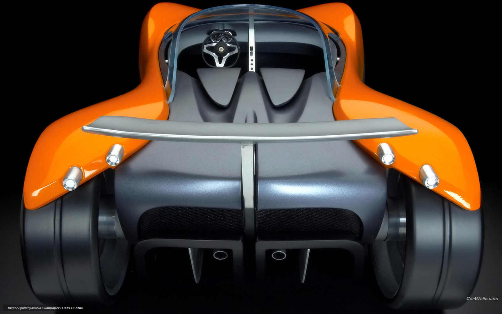 Orange concept car rear view