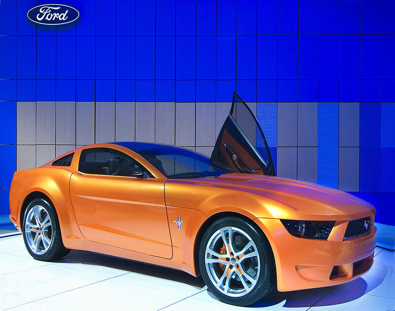 Orange Concept Car — Showroom, Photograph
