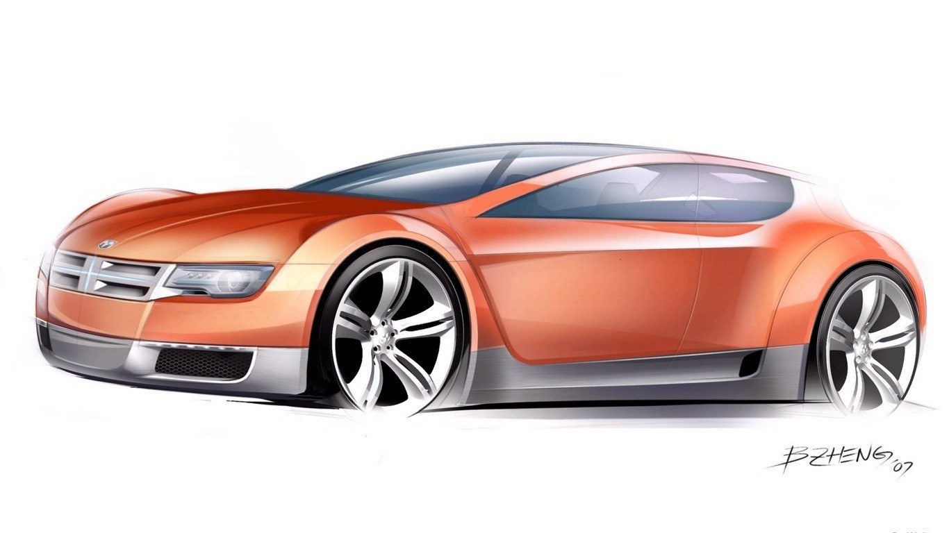 Orange concept car sketch