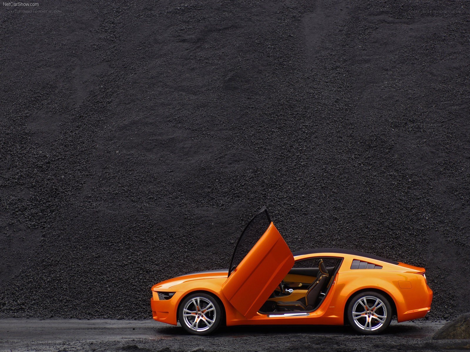 Orange concept car with open door