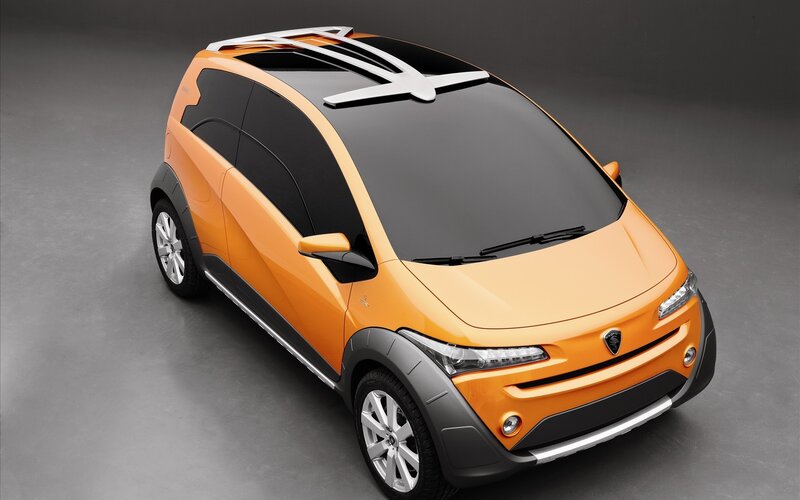 Orange concept car with roof rack