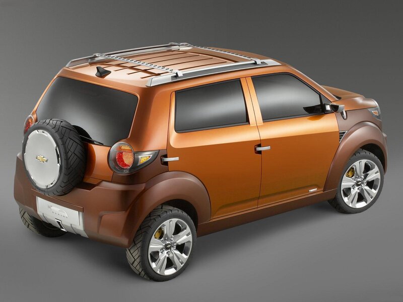 orange concept car with spare tire