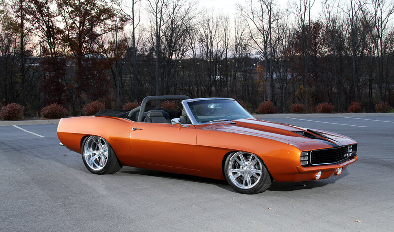 Orange Convertible Car — Calm, Autumn, Photograph