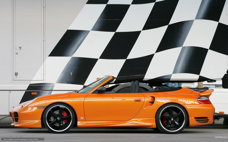 Orange Convertible Car — Dynamic, Photograph