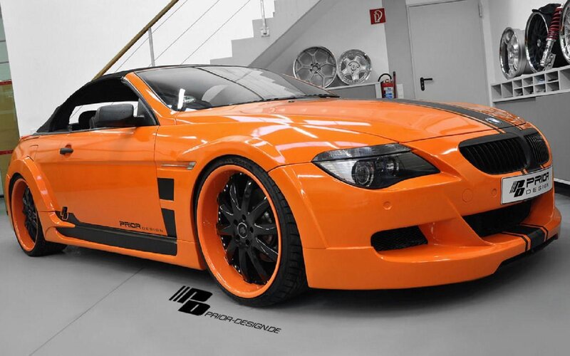 Orange Convertible Car — Showroom, Photograph
