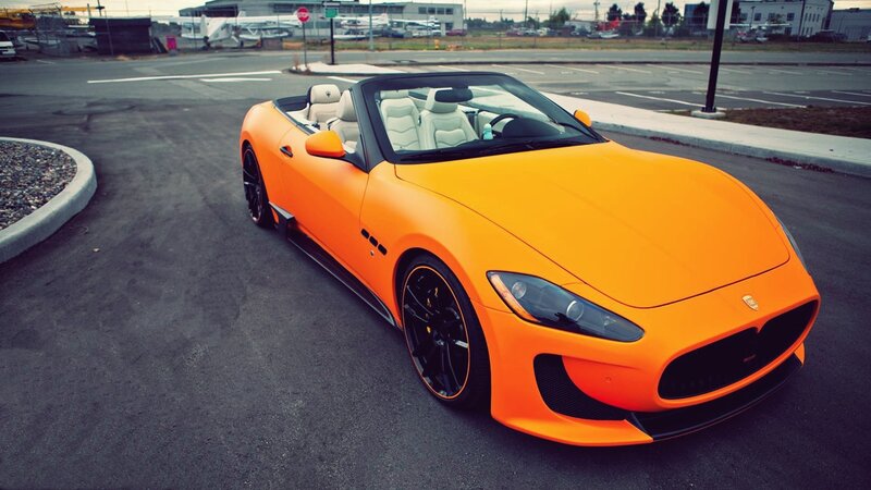 Orange Convertible Sports Car — Dramatic