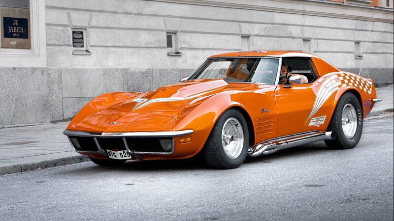 Orange Corvette Car — Calm, Afternoon