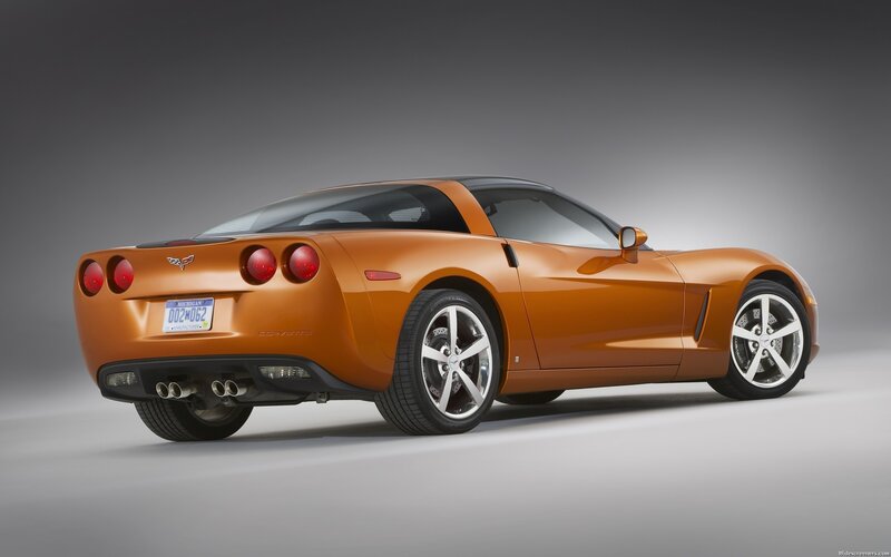 Orange Corvette Car — Dramatic, Photograph, License Plate
