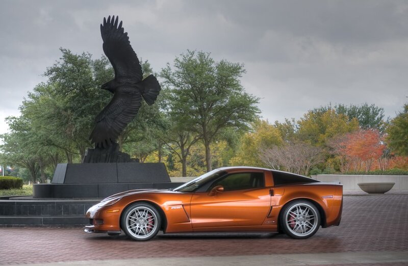 Orange Corvette Car — Dramatic