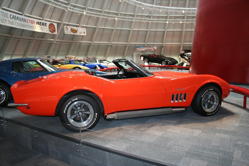 Orange Corvette on display