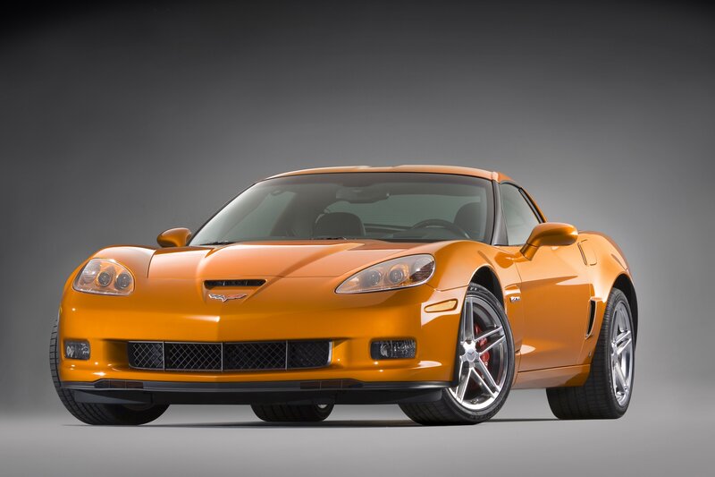 Orange Corvette sports car
