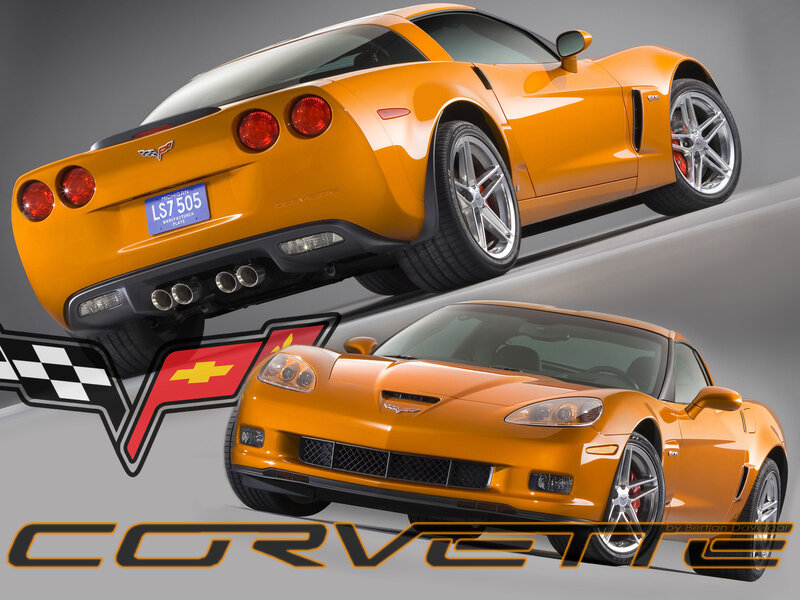 Orange Corvette sports car