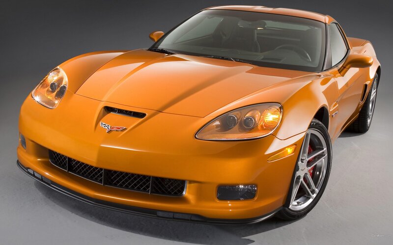 orange corvette sports car