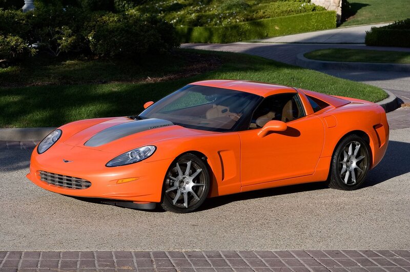 Orange Corvette sports car