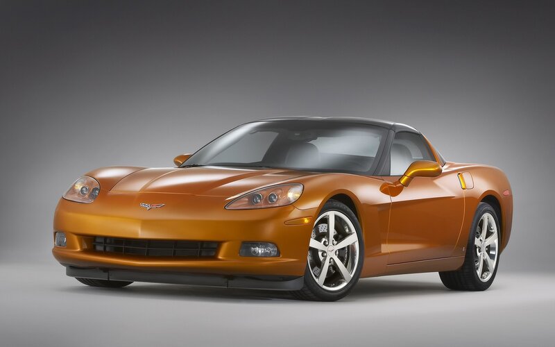 orange corvette sports car