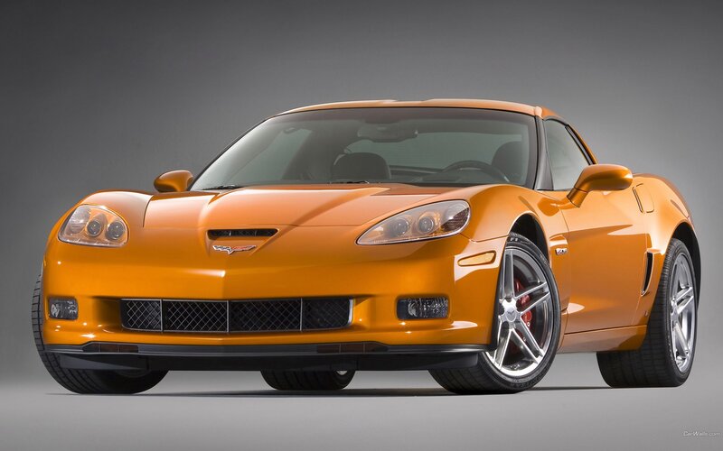 orange corvette sports car